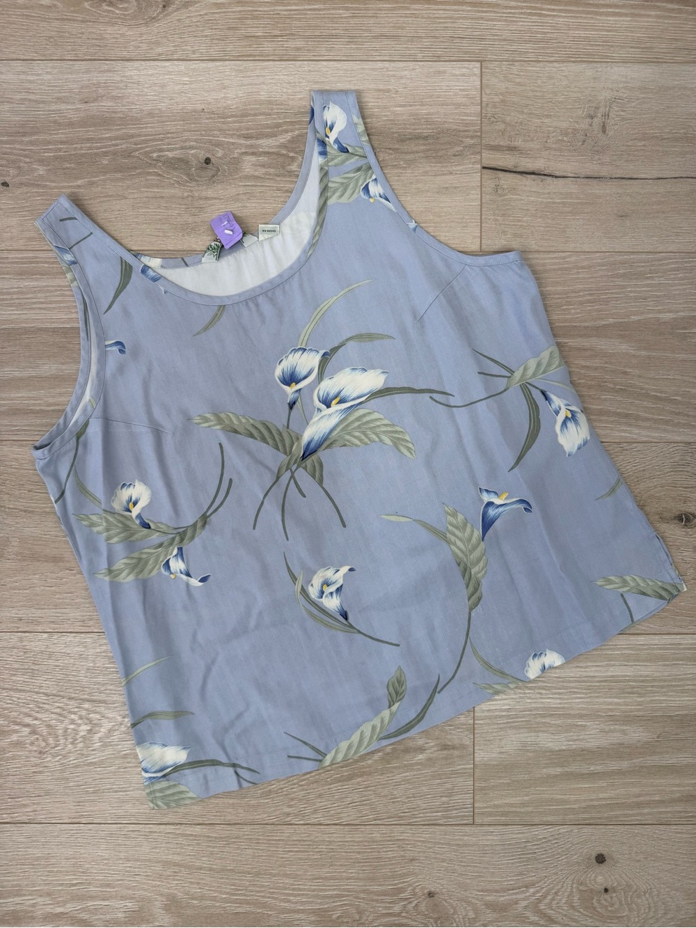 Tommy Bahama Vintage Blue Silk Floral Tank Top Shell